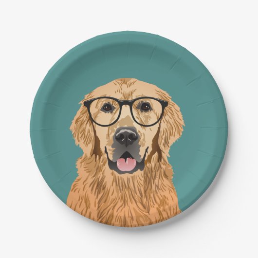 Hipster Golden Retriever Papieren Bordje (Voorkant)