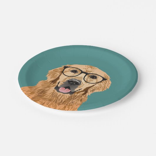 Hipster Golden Retriever Papieren Bordje (Gekanteld)