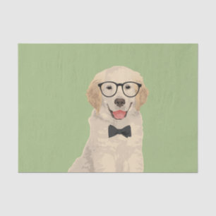 Hipster Golden Retriever Puppy Tissue Paper Tissuepapier