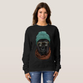 Hipster Gorilla Animal Wearing Glasses Monkey Gori Trui (Voorkant volledig)