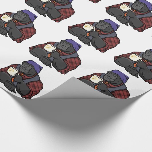 Hipster Gorilla Cadeaupapier (Hoek)