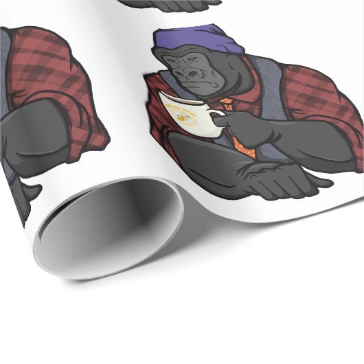 Hipster Gorilla Cadeaupapier (Rol Hoek)