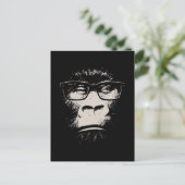Hipster Gorilla met bril Briefkaart (Staand voorkant)