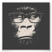Hipster Gorilla met bril Foto Afdruk (Voorkant)