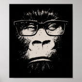 Hipster Gorilla met bril Poster (Voorkant)