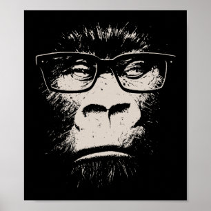 Hipster Gorilla met bril Poster