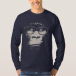 Hipster Gorilla met bril T-shirt<br><div class="desc">En misschien een gemeenschappelijke kreupelheid.  Deze gorilla was neergeslagen met een oerwoud-woning voordat het cool was.</div>