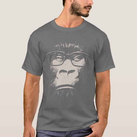 Hipster Gorilla met bril T-shirt (Voorkant)