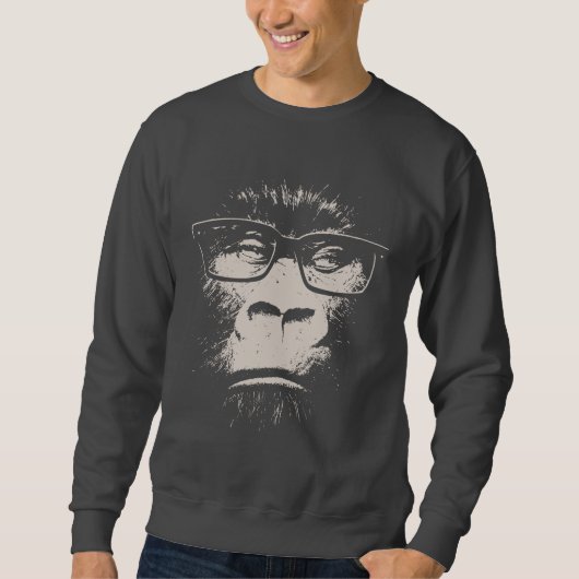 Hipster Gorilla met bril Trui (Voorkant)