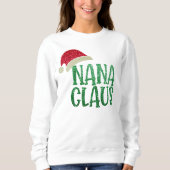 Hipster Grandma Nana Santa Clause Funny Kerstmis Trui (Voorkant)