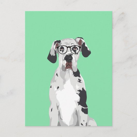 Hipster Great Dane voor Hondenliefhebbers Briefkaart (Voorkant)