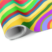 Hipster Groovy Retro Rainbow Surface Patroon Cadeaupapier (Rol Hoek)