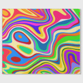Hipster Groovy Retro Rainbow Surface Patroon Cadeaupapier (Vlak)