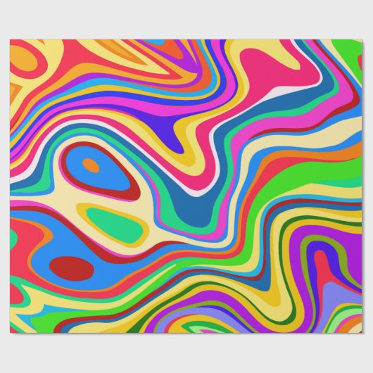 Hipster Groovy Retro Rainbow Surface Patroon Cadeaupapier (Vlak)