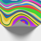 Hipster Groovy Retro Rainbow Surface Patroon Cadeaupapier (Hoek)