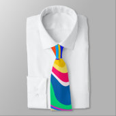 Hipster Groovy Retro Rainbow Surface Patroon Stropdas (Gebonden)