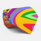 Hipster Groovy Retro Rainbow Surface Patroon Stropdas (Opgerold)