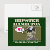 Hipster Hamilton Briefkaart (Voorkant / Achterkant)