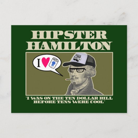 Hipster Hamilton Briefkaart (Voorkant)