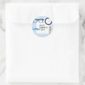 hipster happy Fathers Day Ronde Sticker (Tas)