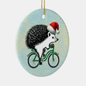 Hipster Hedgehog op de fiets Keramisch Ornament (Rechts)