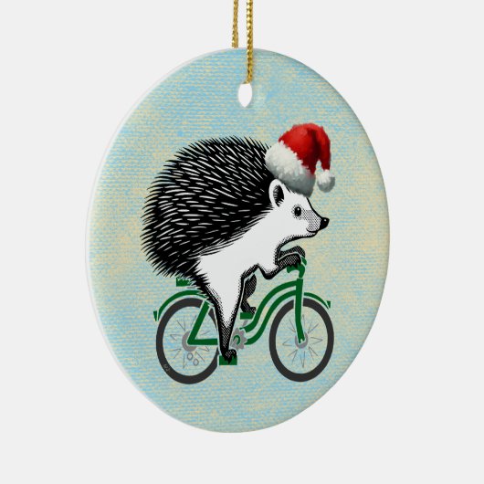 Hipster Hedgehog op de fiets Keramisch Ornament (Rechts)