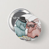Hipster Hellephant Couple Ronde Button 5,7 Cm (Voorkant /achterkant)