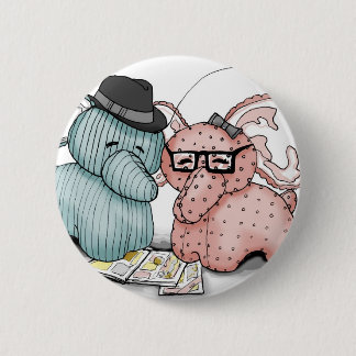 Hipster Hellephant Couple Ronde Button 5,7 Cm