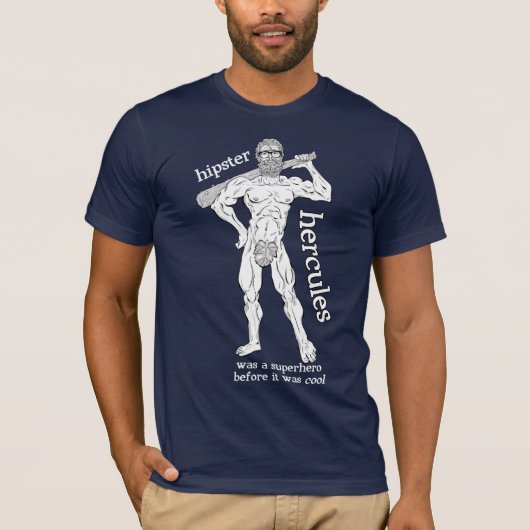 Hipster Hercules (voor donkere shirten) T-shirt (Voorkant)