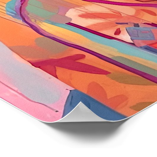 Hipster Herten Kleurrijk Poster (Hoek)