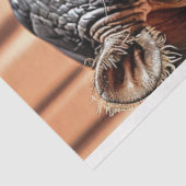 Hipster Hippo Roze Zonnebril Decoupage Links Tissuepapier (Detail)