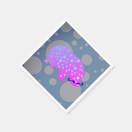 Hipster Hippopotamus Cocktail Papier Servetten (Hoek)