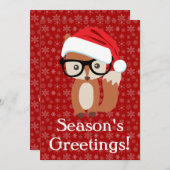 Hipster Holiday Fox met bril Feestdagenkaart (Voorkant / Achterkant)