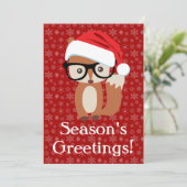 Hipster Holiday Fox met bril Feestdagenkaart (Staand voorkant)