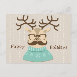 Hipster Holiday Reindeer Feestdagenkaart