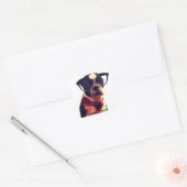 Hipster hond met een bril. vierkante sticker (Envelop)