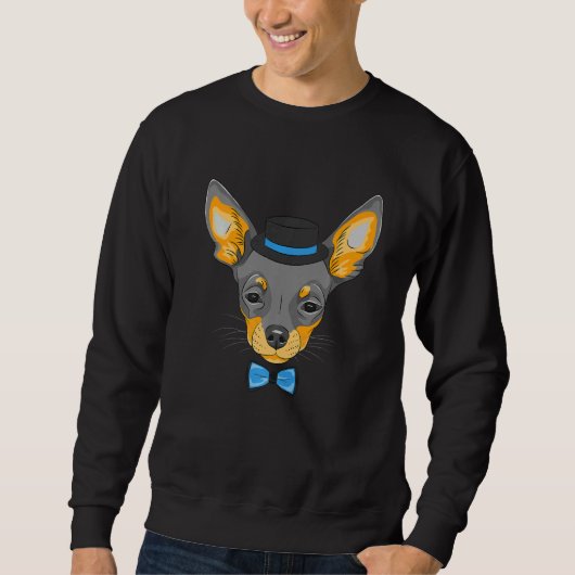 Hipster hond met vlinderdas gekke nerd hond trui (Voorkant)