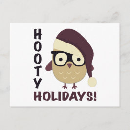 Hipster Hooty Feestdagen. Feestdagenkaart