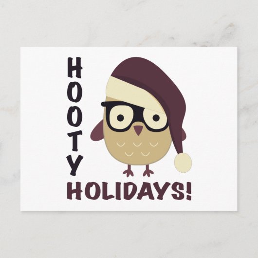 Hipster Hooty Feestdagen. Feestdagenkaart (Voorkant)