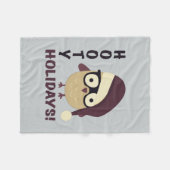 Hipster Hooty Feestdagen. Fleece Deken (Voorkant (Horizontaal))