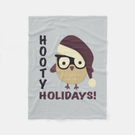 Hipster Hooty Feestdagen. Fleece Deken