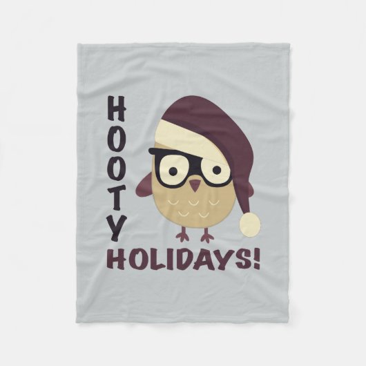 Hipster Hooty Feestdagen. Fleece Deken (Voorkant)