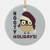 Hipster Hooty Feestdagen. Keramisch Ornament (Voorkant)