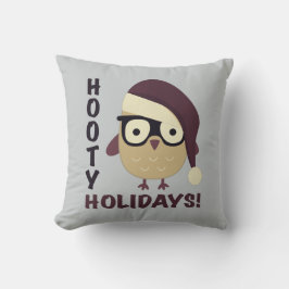 Hipster Hooty Feestdagen. Kussen