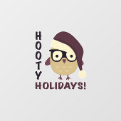 Hipster Hooty Feestdagen. Raamsticker (Vel)