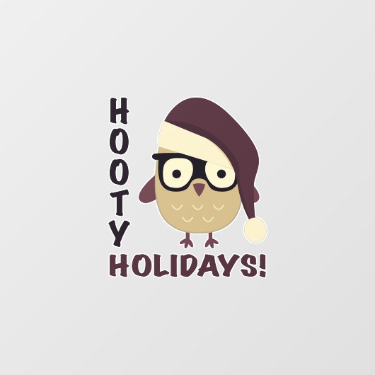 Hipster Hooty Feestdagen. Raamsticker (Vel)
