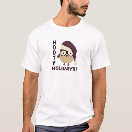 Hipster Hooty Feestdagen. T-shirt (Voorkant)