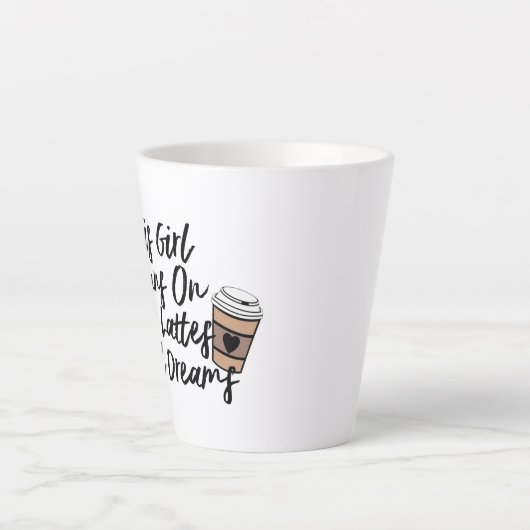 Hipster Hot Latte en Cool Dreams Coffee-Mok Latte Mok (Voorkant)