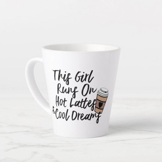 Hipster Hot Latte en Cool Dreams Coffee-Mok Mok (Linkerhoek)