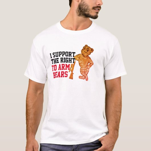 Hipster I Support Right to Arm Beren grappig T-shirt (Voorkant)